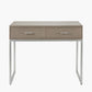 Ambroso Grey Wash Mango Wood and Silver Metal 2 Drawer Dressing Table