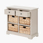 Devonshire Putty Pine Wood 2 Drawer 4 Basket Unit