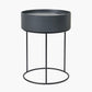 Hugo Dark Grey Wood Veneer and Black Metal Storage Table