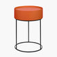 Hugo Tobacco Wood Veneer and Black Metal Storage Table