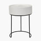 Hugo White Wood Veneer and Black Metal Storage Table
