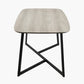 Ukiah Grey Oak Veneer and Black Metal Dining Table