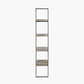 Jersey Concrete Effect Wood Veneer and Black Metal 4 Shelf Ladder Unit