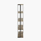 Jersey Concrete Effect Wood Veneer and Black Metal 4 Shelf Unit