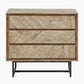 Marca Sand Wash Acacia Wood and Black Metal 3 Drawer Unit