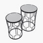 Caprisse S/2 Mirrored Glass and Graphite Metal Side Tables