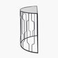 Caprisse Mirrored Glass and Graphite Metal Half Moon Console Table