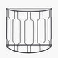 Caprisse Mirrored Glass and Graphite Metal Half Moon Console Table