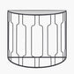 Caprisse Mirrored Glass and Graphite Metal Half Moon Console Table