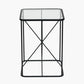 Roxy Glass and Black Metal Side Table