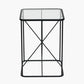 Roxy Glass and Black Metal Side Table
