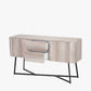 Ukiah Grey Oak Veneer and Black Metal 2 Door 2 Drawer Sideboard