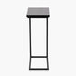 Soho Black Ash Veneer and Black Metal Supper Side Table