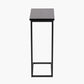 Soho Black Ash Veneer and Black Metal Supper Side Table