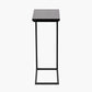 Soho Black Ash Veneer and Black Metal Supper Side Table