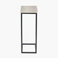 Soho Grey Oak Wood Veneer and Black Metal Supper Side Table