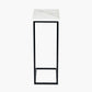 Soho White Marble Veneer and Black Metal Supper Side Table