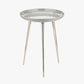 Seline Grey Enamel and Silver Metal Side Table