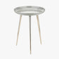 Seline Grey Enamel and Silver Metal Side Table