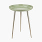 Seline Sage Enamel and Silver Metal Side Table