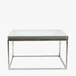 Elysee Mirrored Glass and Silver Metal Square Coffee Table