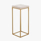 Madison Beige Granite and Burnished Gold Metal Tall Square Side Table