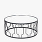 Caprisse Mirrored Glass and Graphite Metal Coffee Table