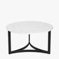 Hendrick White Marble and Black Metal Coffee Table