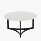Hendrick White Marble and Black Metal Coffee Table