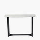 Hendrick White Marble and Black Metal Console Table
