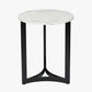 Hendrick White Marble and Black Metal Side Table