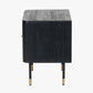 Fiji Black Acacia Wood and Natural Rattan 1 Drawer 1 Shelf Unit