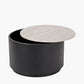 Remy White Marble Effect and Black Metal Storage Coffee Table