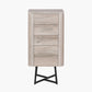 Ukiah Grey Oak Veneer and Black Metal 5 Drawer Tall Boy