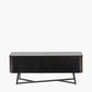 Ukiah Black Ash Veneer and Black Metal 2 Door Low Unit