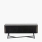 Ukiah Black Ash Veneer and Black Metal 2 Door Low Unit