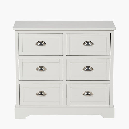 Croft Linen Pine Wood 6 Drawer Unit