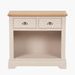 Fairford Parchment White Pine and Oak Wood 2 Drawer Console Table