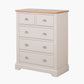 Fairford Parchment White Pine and Oak Wood 5 Drawer Unit