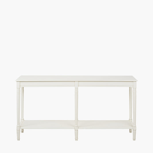 Heritage Elizabeth White Pine Wood Large Console Table