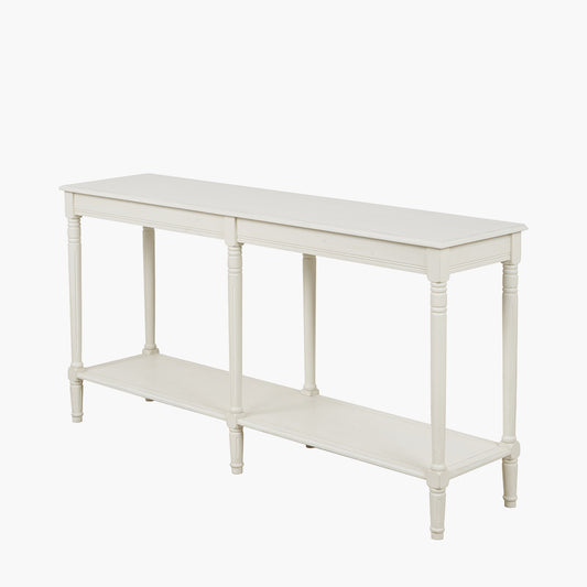 Heritage Elizabeth White Pine Wood Large Console Table
