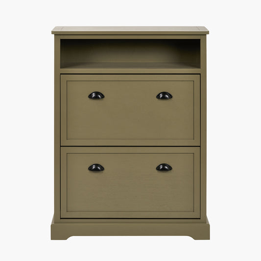 Croft Olive Pine Wood Shoe Storage Unit