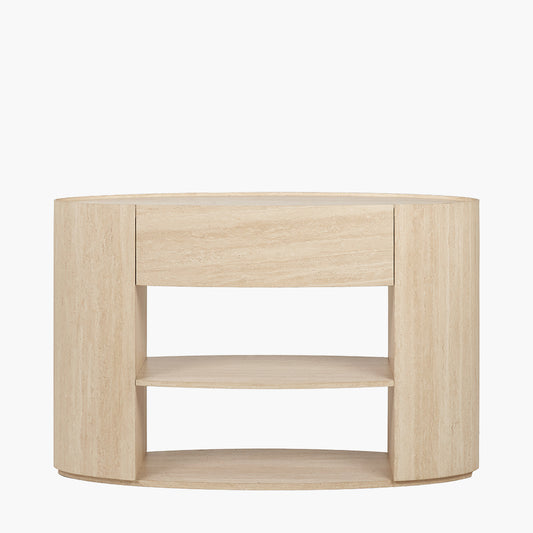Tivoli Travertine Effect Veneer 1 Drawer Console table