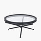 Elwood Clear Glass and Black Fir Wood Effect Coffee Table