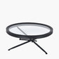 Elwood Clear Glass and Black Fir Wood Effect Coffee Table