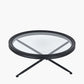 Elwood Clear Glass and Black Fir Wood Effect Coffee Table