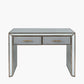 Brindisi Grey Velvet, Antique Metal and Mirror Console Table