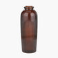 Pecan Brown Recycled Glass Ribbed Vase Tall