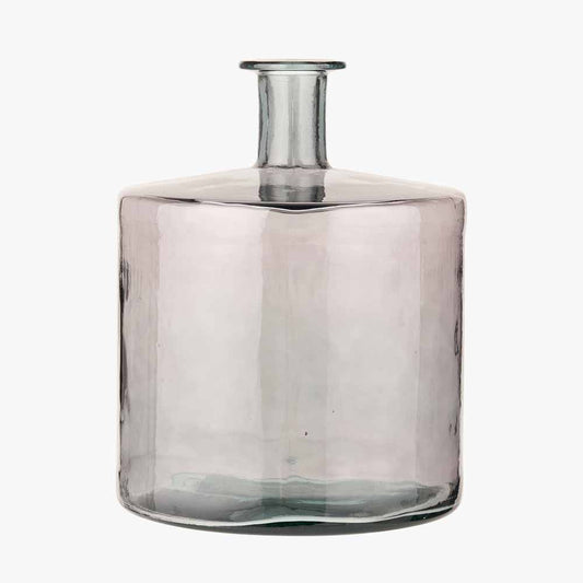 Grey Recycled Glass Bottle Vase