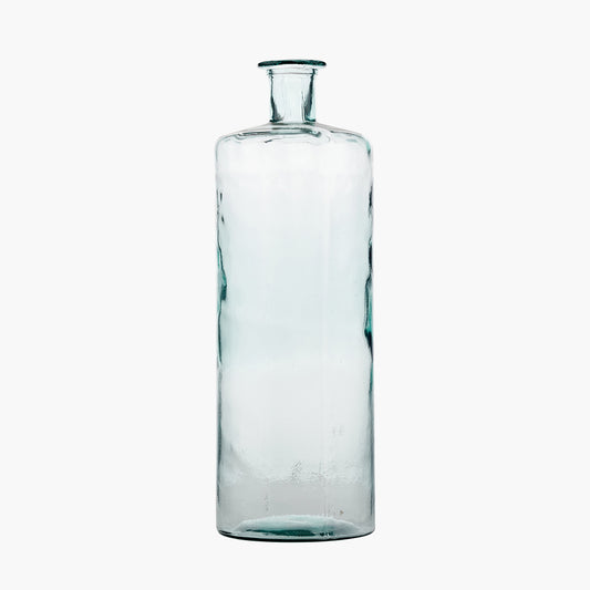 Clear Recycled Glass Tall Bottle Vase